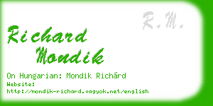 richard mondik business card