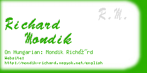 richard mondik business card